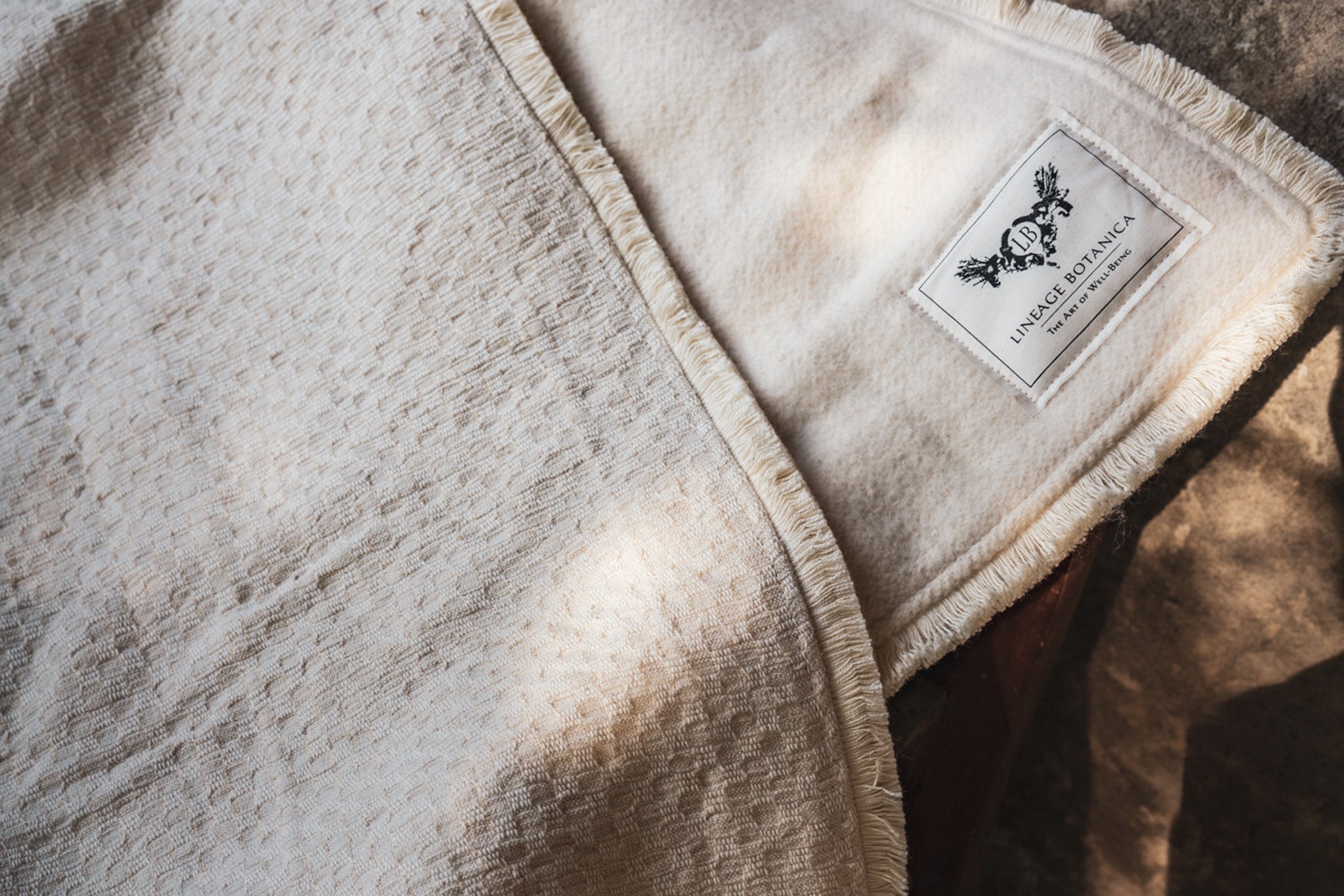 Antique handwoven Hungarian wool and cotton throw with eco cotton backing and handmade tassels.