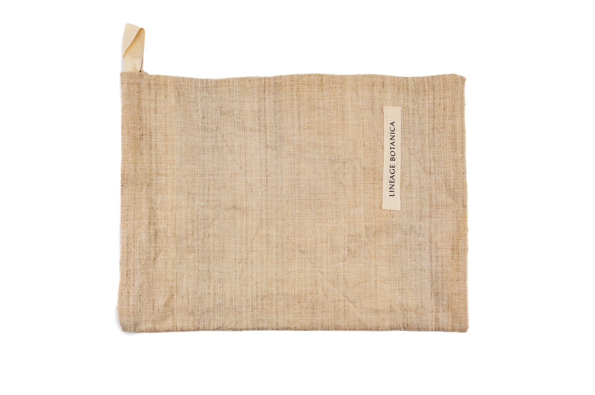 Handwoven antique hemp bread bag, vintage fabric, sustainable storage.