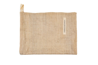 Handwoven antique hemp bread bag, vintage fabric, sustainable storage.