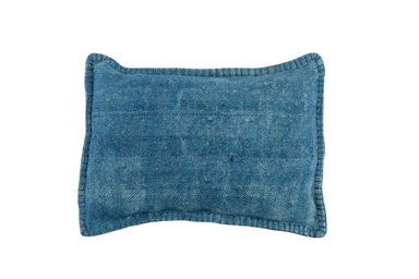 Grain sack handwoven Hungarian hemp pillow with coconut shell buttons.