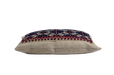 Embroidered handwoven antique Hungarian hemp pillow with colorful design.