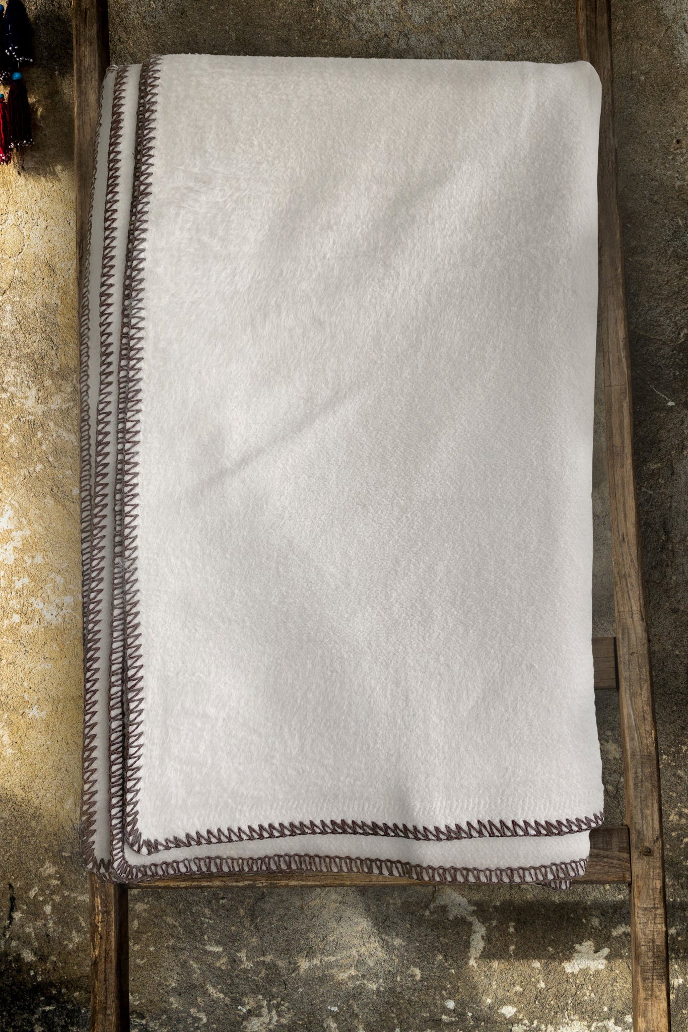 Blanket: Organic eco-cotton - Brown trim - BL25
