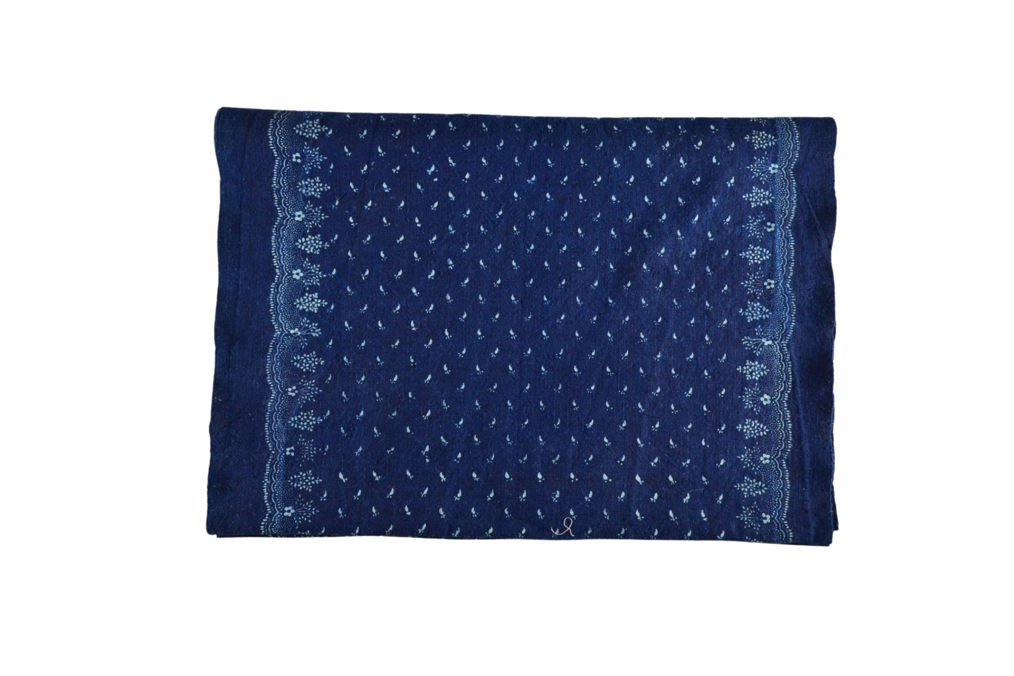 Table runner: Antique handwoven Hungarian hemp indigo over dye - TW88