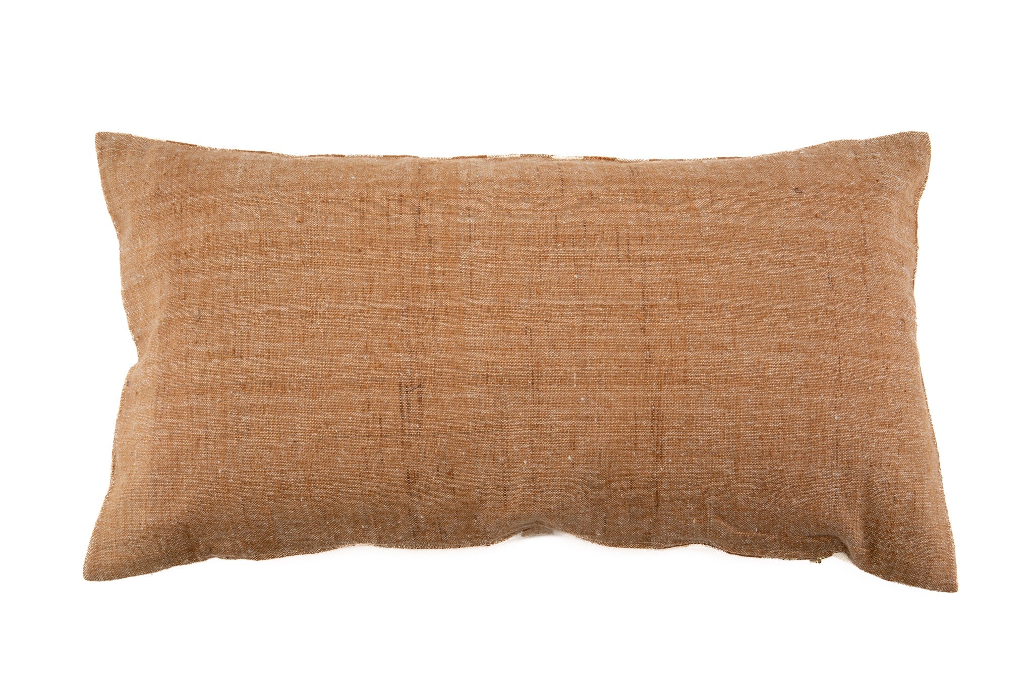 Handwoven organic cotton pillow with natural plant dye.