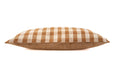 Handwoven organic cotton pillow with natural plant dye.
