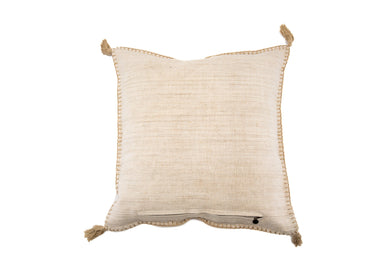 Antique Hungarian handwoven hemp pillow with hand stitching.