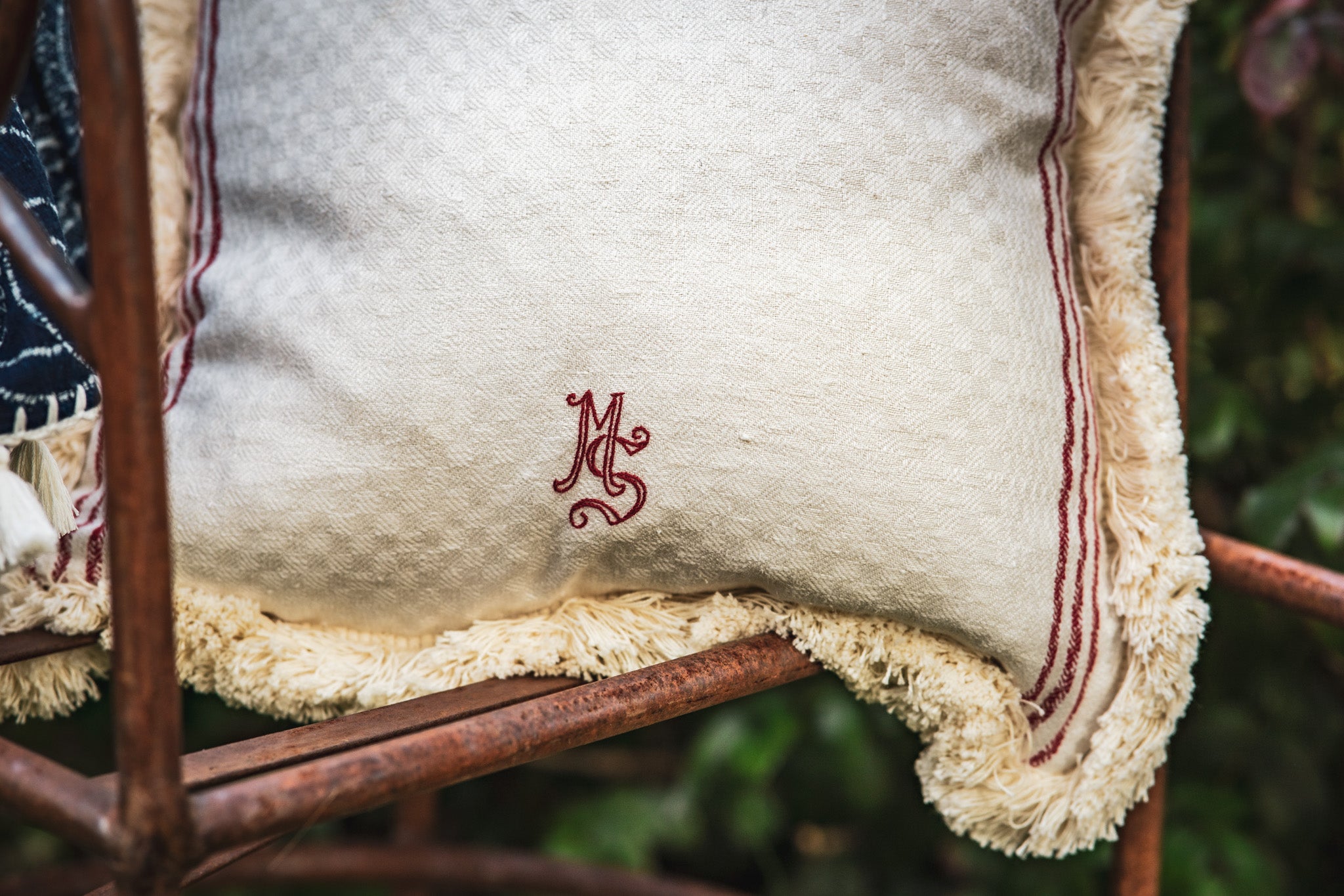 Pillow: Antique handwoven, decorative pillow, Hungarian hemp - P126