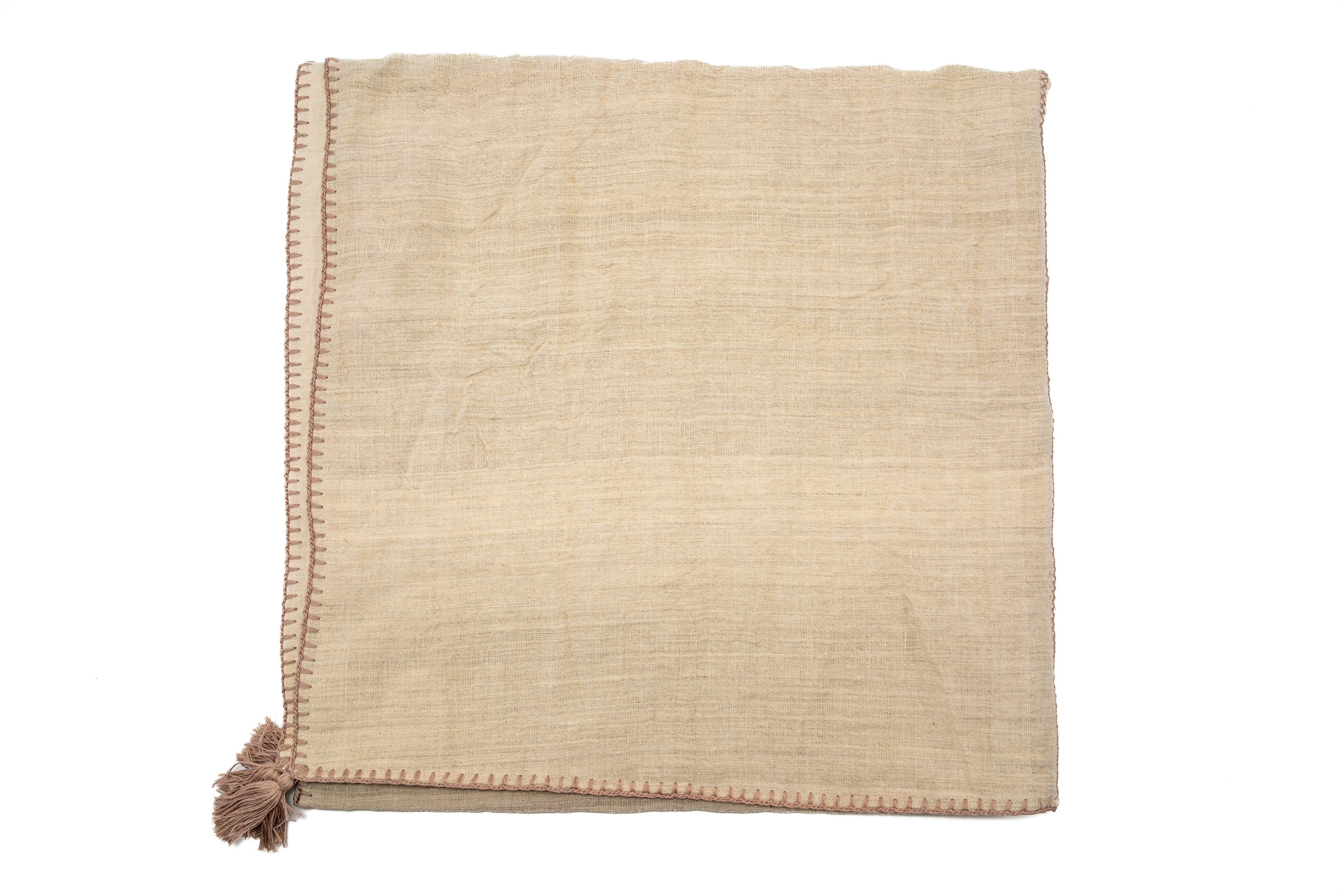 Bed Cover - Antique Hemp, double layer, hand stiching - BC02