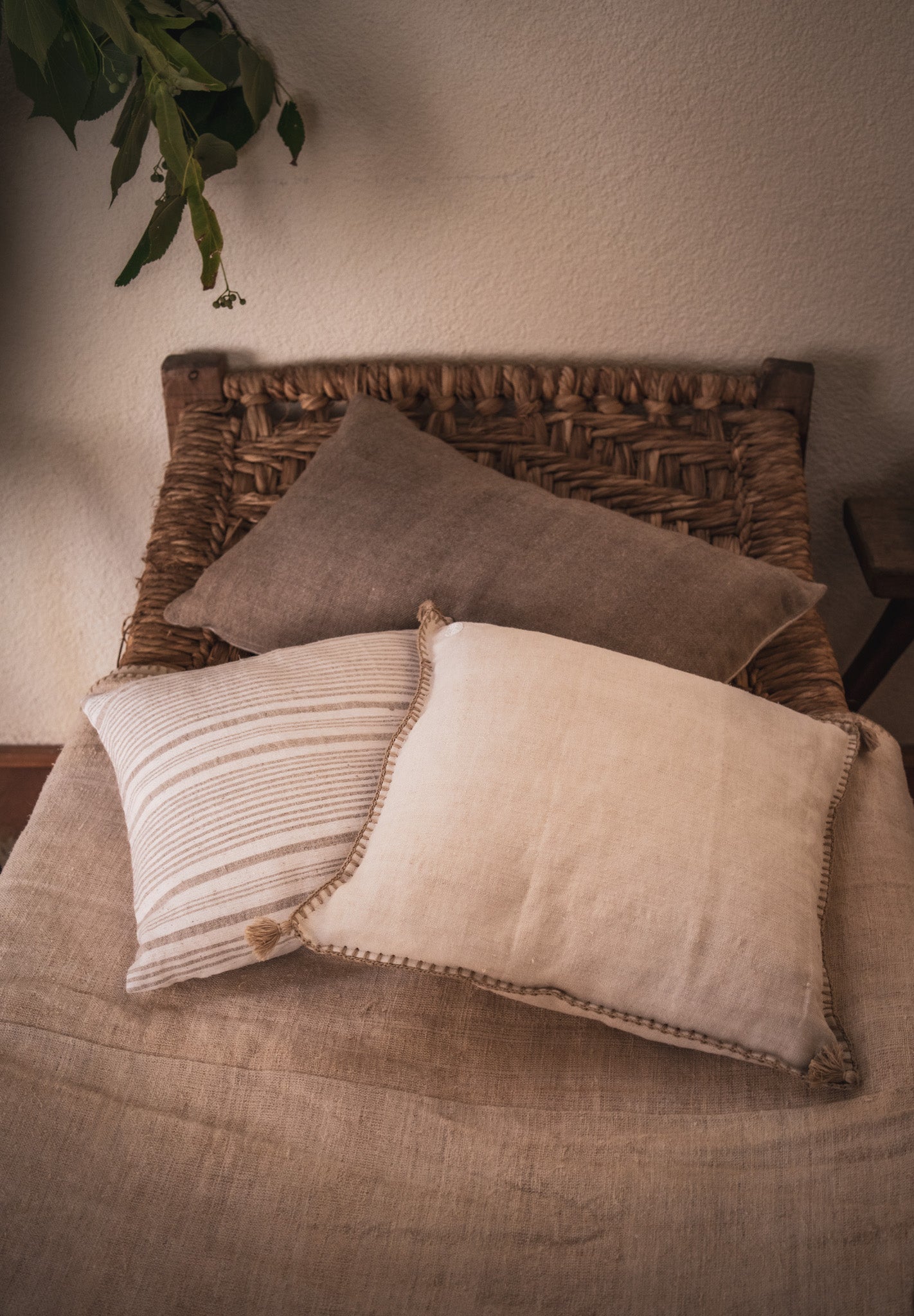 Pillow: Antique handwoven pillow, Bulgarian silk and cotton - P373