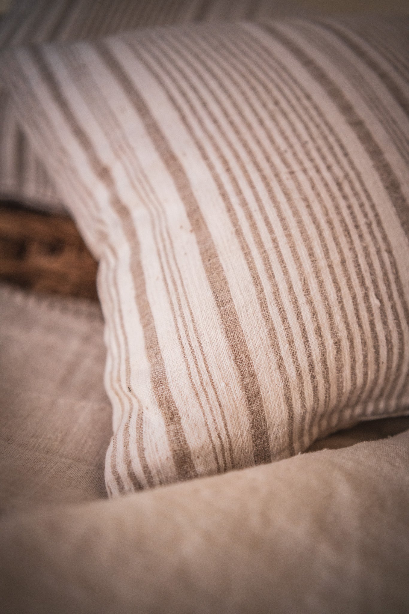 Pillow: Antique handwoven pillow, Bulgarian silk and cotton - P373
