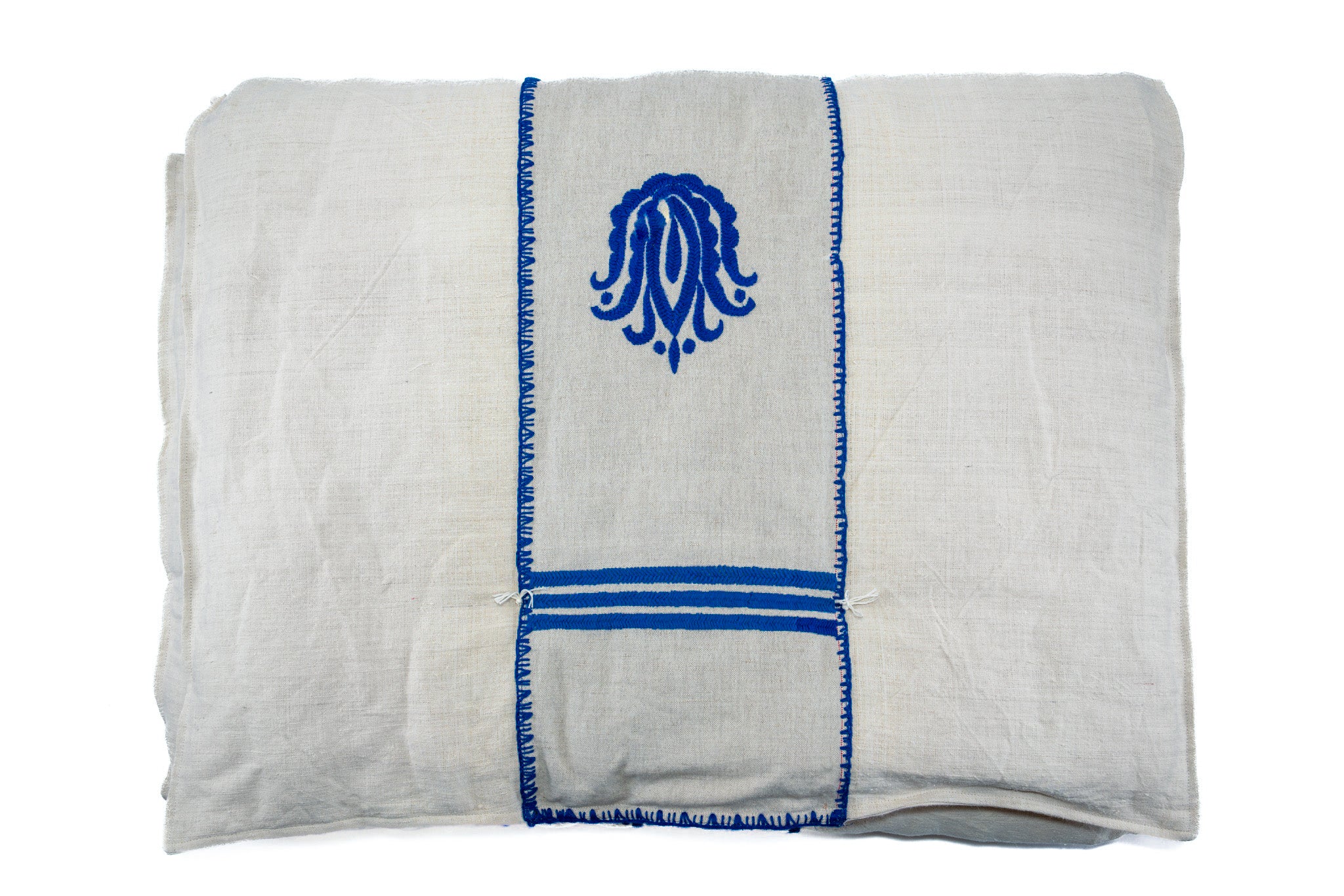 Bedroll - Antique handwoven hemp, Hungarian embroidery - BR07