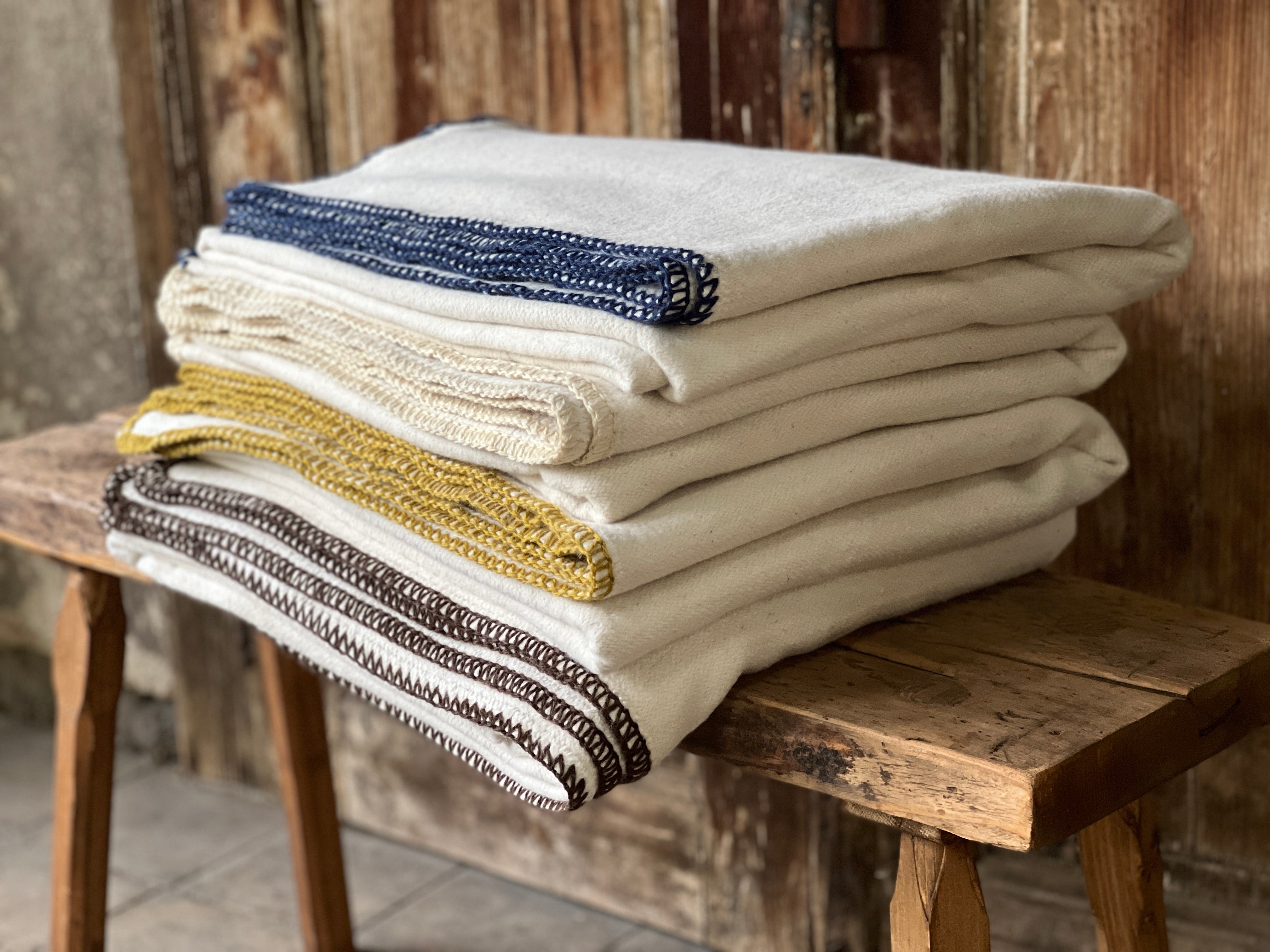 Blanket: Eco-cotton - Ocre trim - BL26
