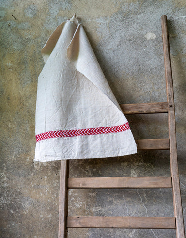 Towel: Handwoven antique Hungarian cotton and hemp - T057