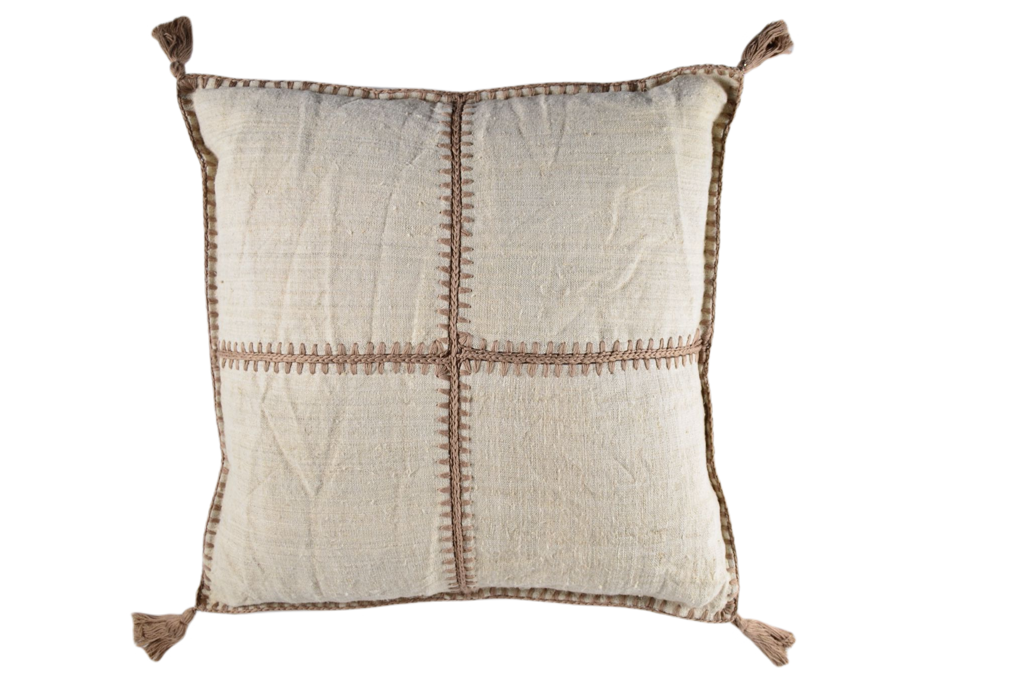 Pillow: Antique Hungarian handwoven hemp, hand stitched - P457