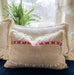 embroidered antique handwoven Hungarian hemp pillow on sofa