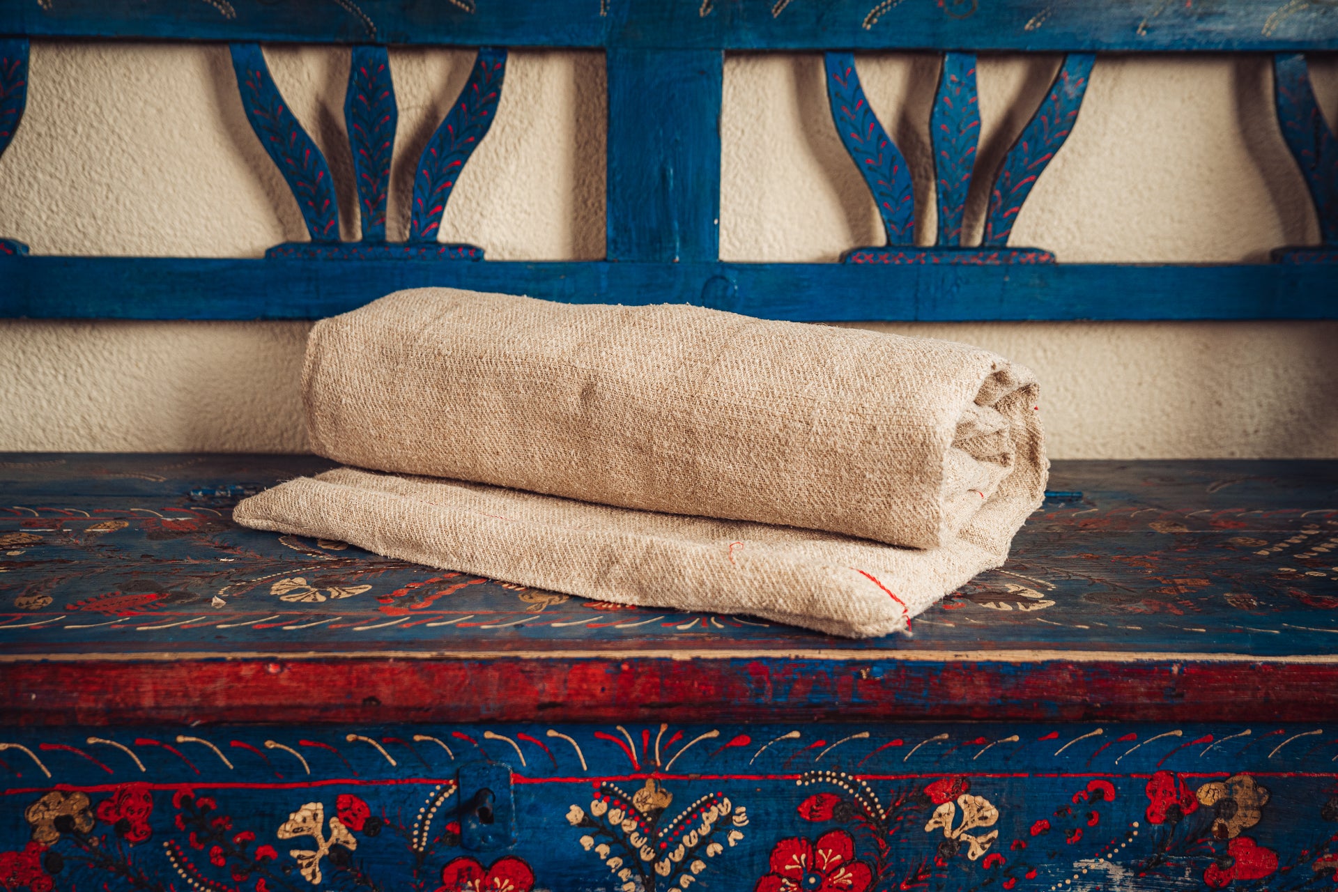 Bedroll - Antique handwoven hemp, Hungarian grain sack - BR25