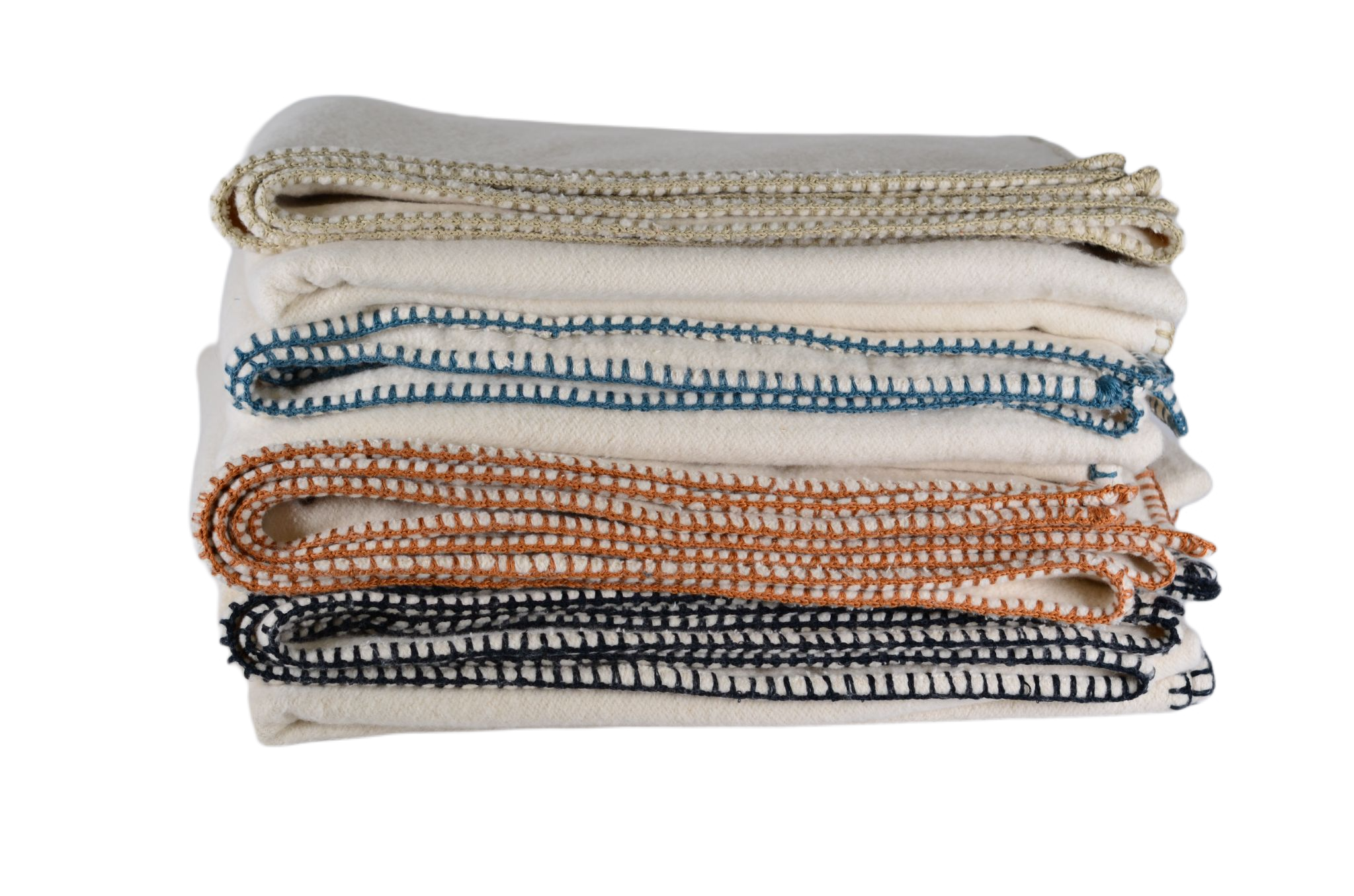 Blanket: Organic eco-cotton, hand stitched edging, Taupe - BL107