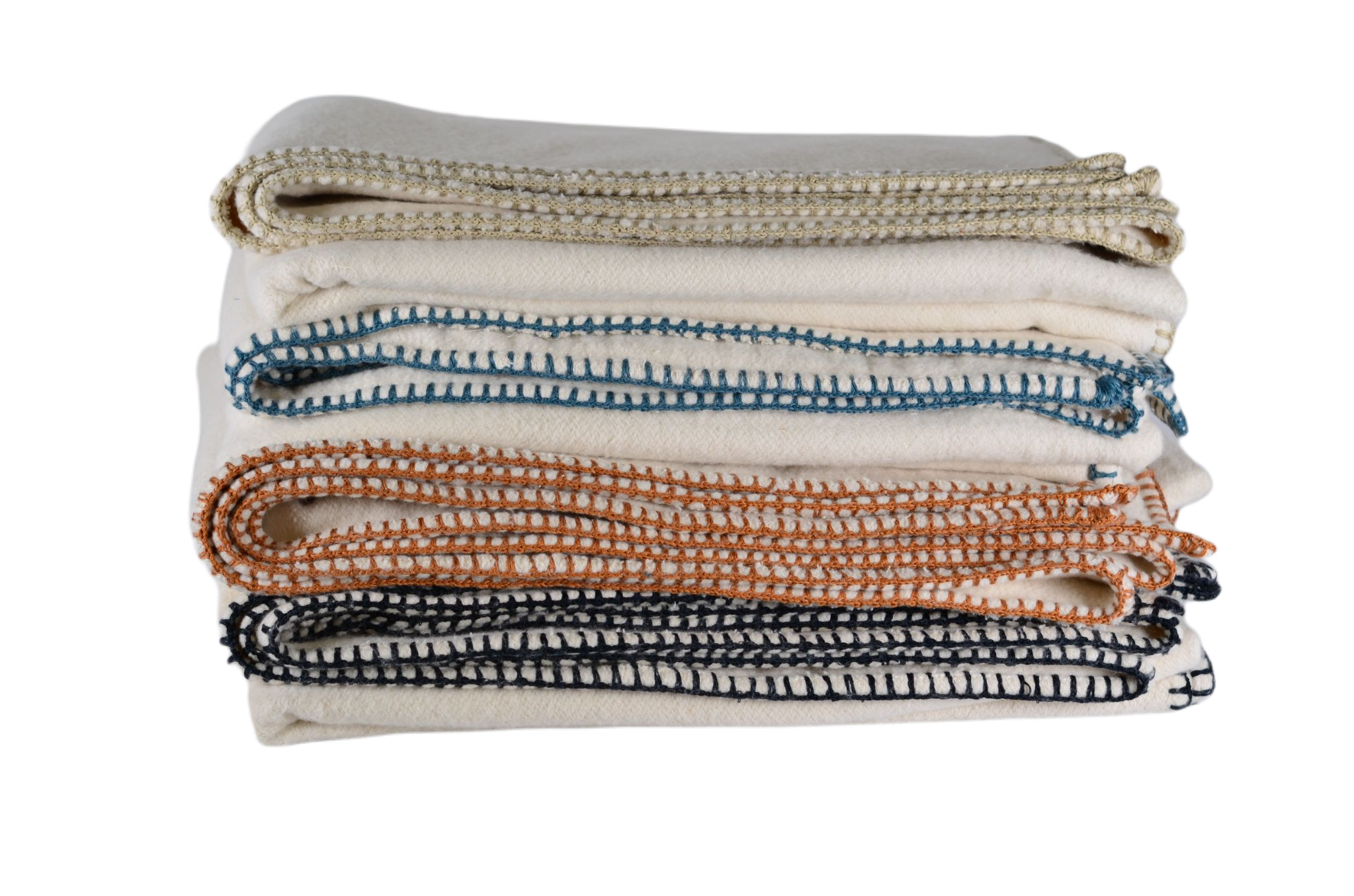 Blanket: Organic eco-cotton, hand stitched edging, Cinnamon - BL110