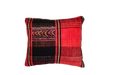 Artifact textile handwoven pillow from Bulgaria with vibrant patterns.