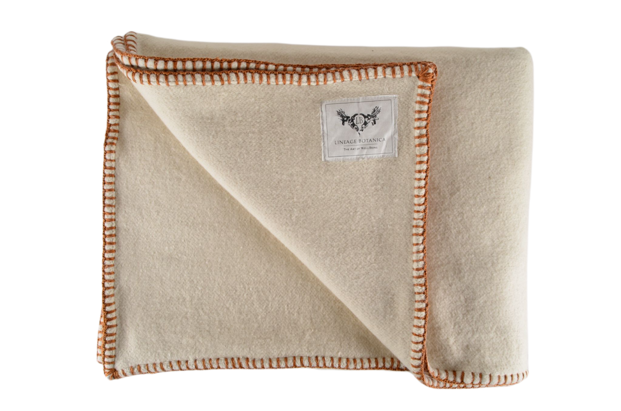 Throw: Eco-cotton with hand stitching, Cinnamon - TH94
