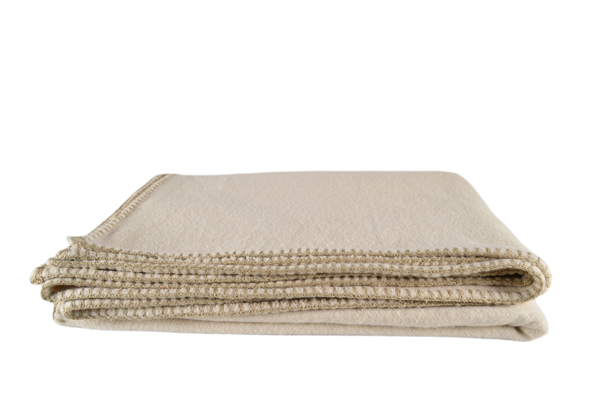 Throw: Eco-cotton with hand stitching, Taupe - TH95