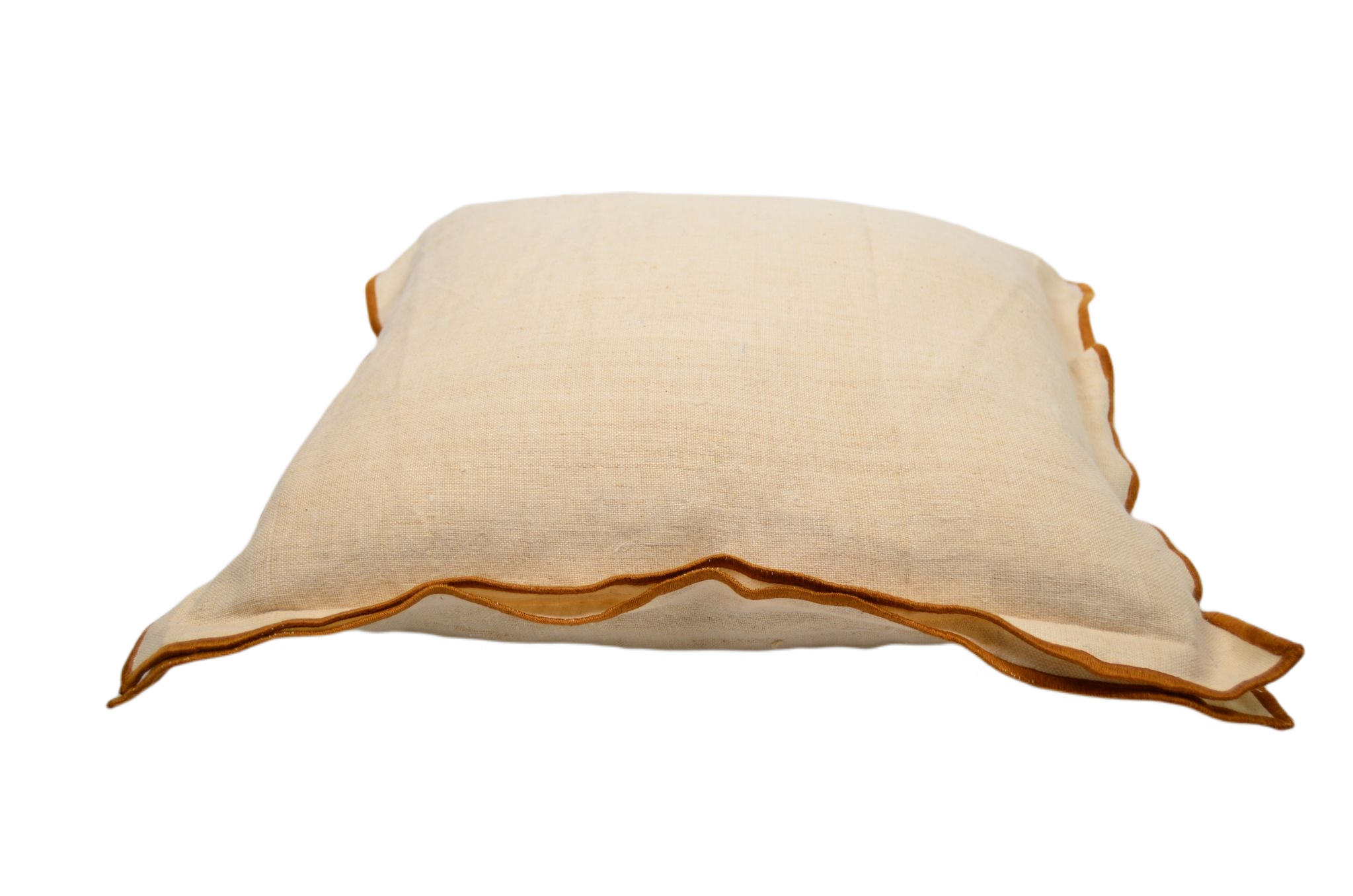 Pillow: Antique handwoven decorative pillow with cinnamon trim- P468
