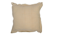 Antique handwoven decorative pillow with taupe trim.