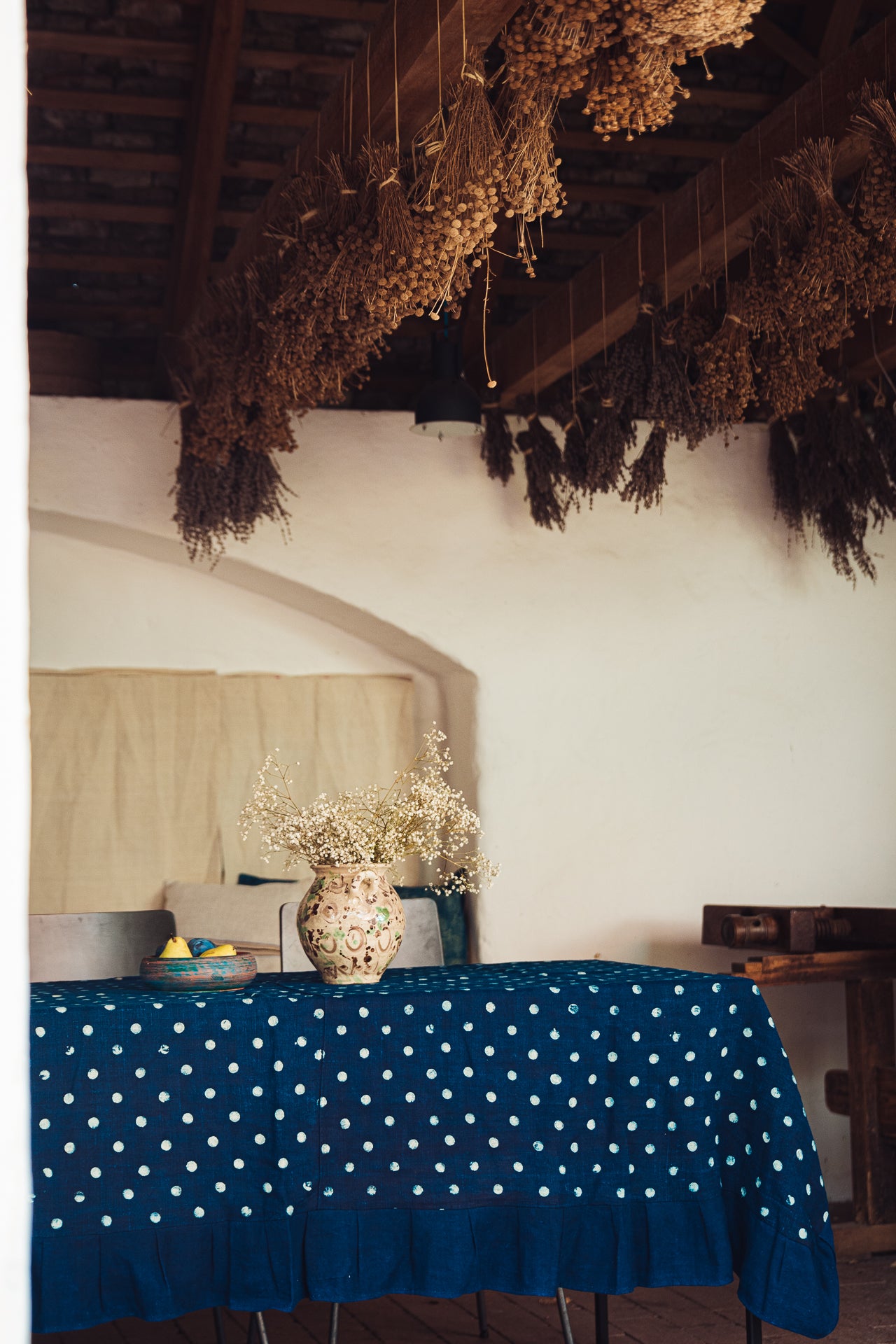 Table Cloth: Antique handwoven Hungarian hemp - TW118