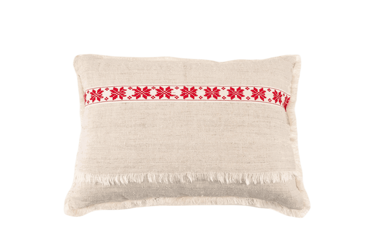 Pillow: Embroidered antique handwoven Hungarian hemp - P082
