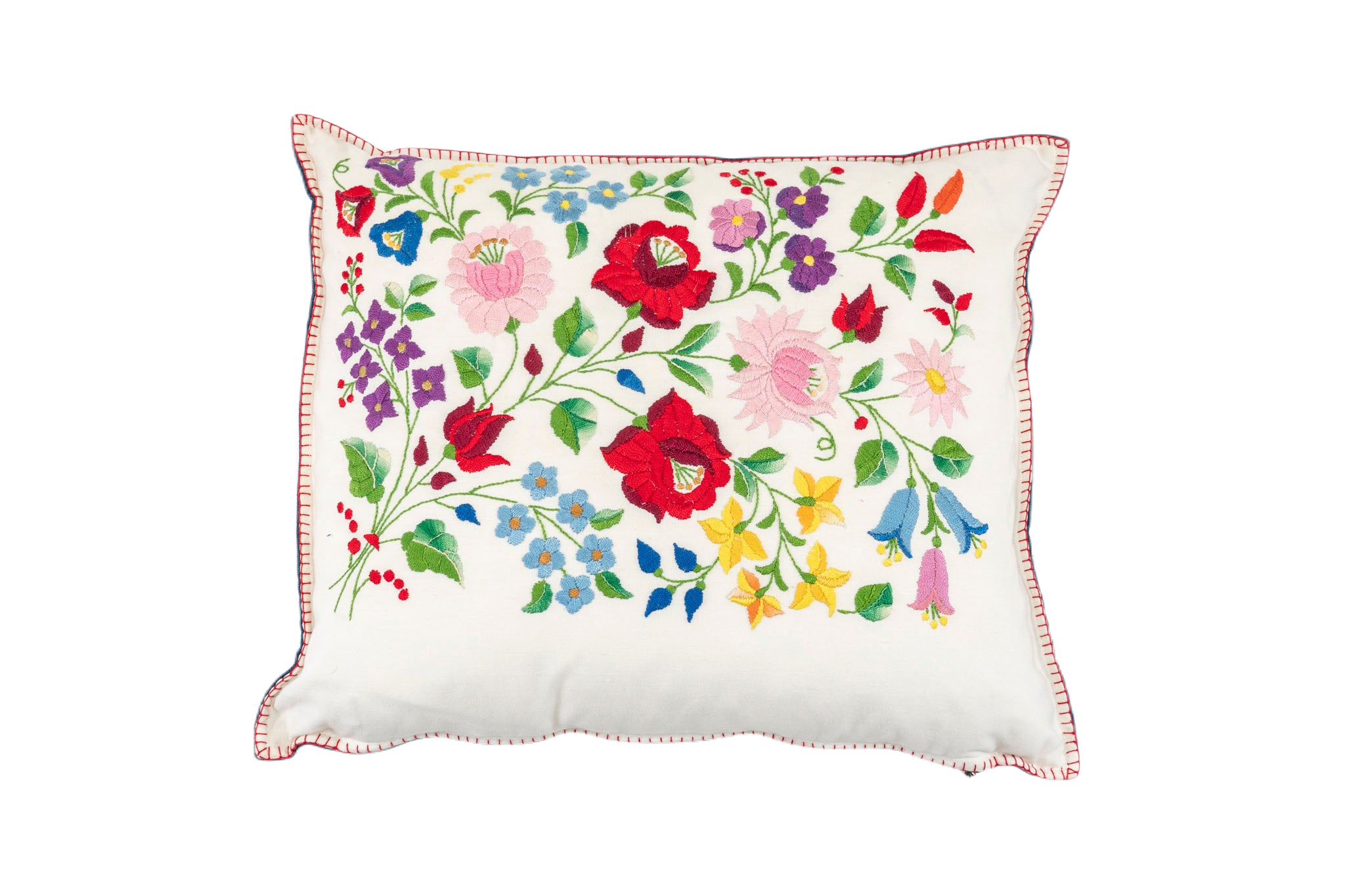 Pillow: Embroidered antique handwoven Hungarian hemp - P118