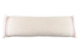 Grain sack handwoven Hungarian hemp pillow with red stripe accents.