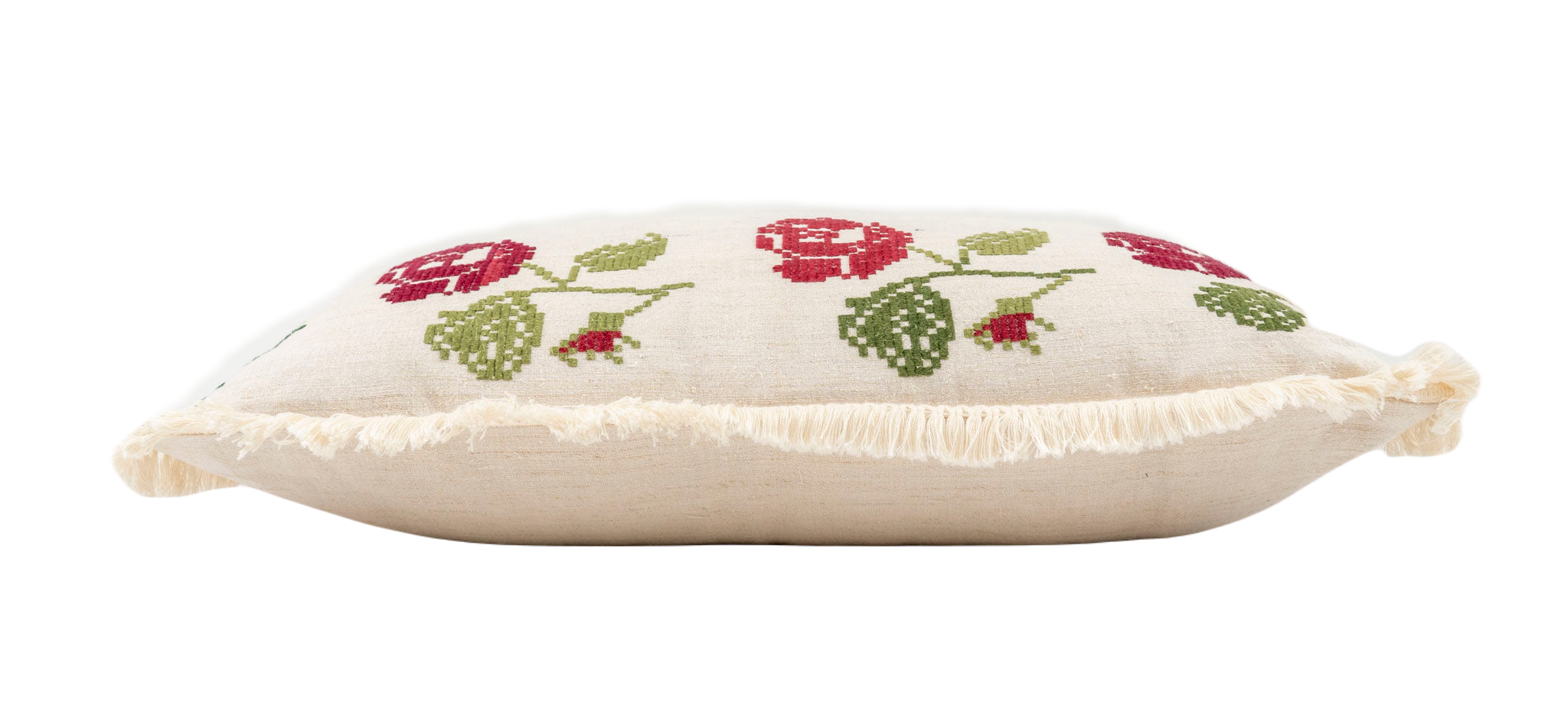 Pillow: Embroidered antique handwoven Hungarian hemp - P138