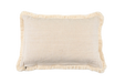 Handwoven antique Hungarian hemp pillow with cotton fringe and unique carnation pattern.