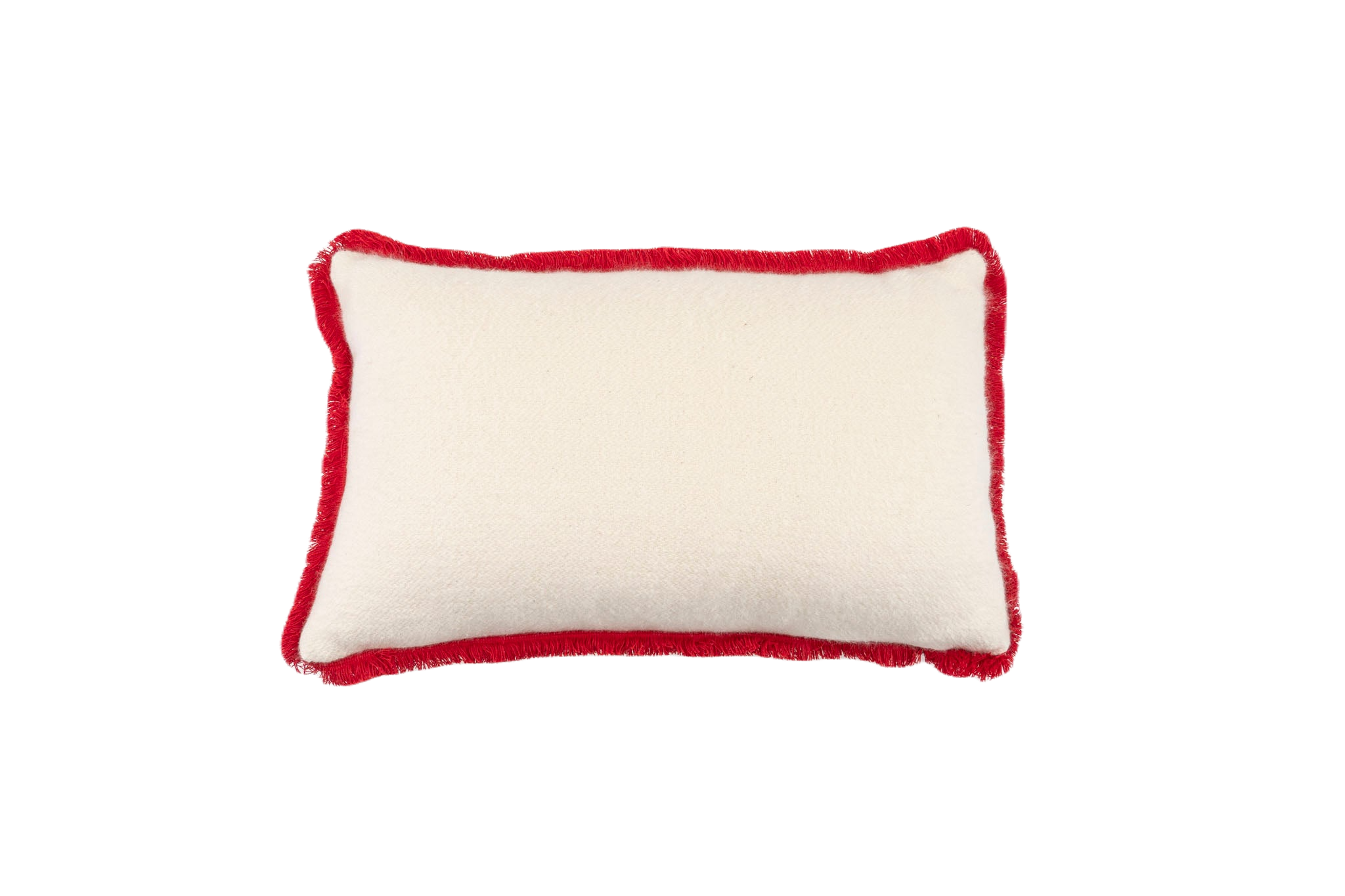 Embroidered antique handwoven Hungarian hemp pillow with red trim.