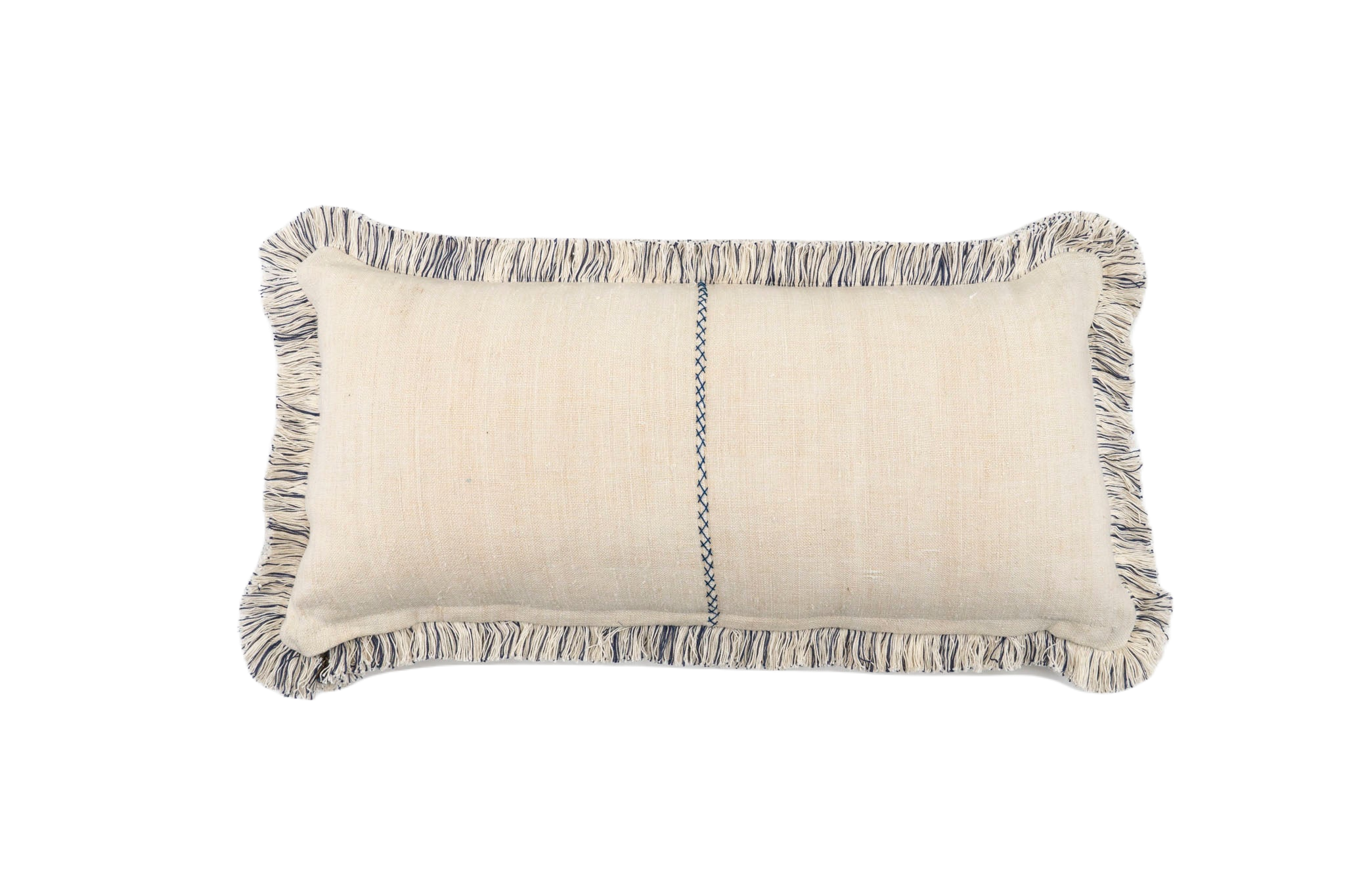 Pillow: Indigo over dyed antique handwoven hemp - P155