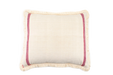Embroidered antique handwoven Hungarian hemp pillow with fringe.