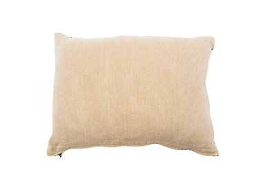 Handwoven antique Hungarian hemp pillow with custom recycled goose down insert.