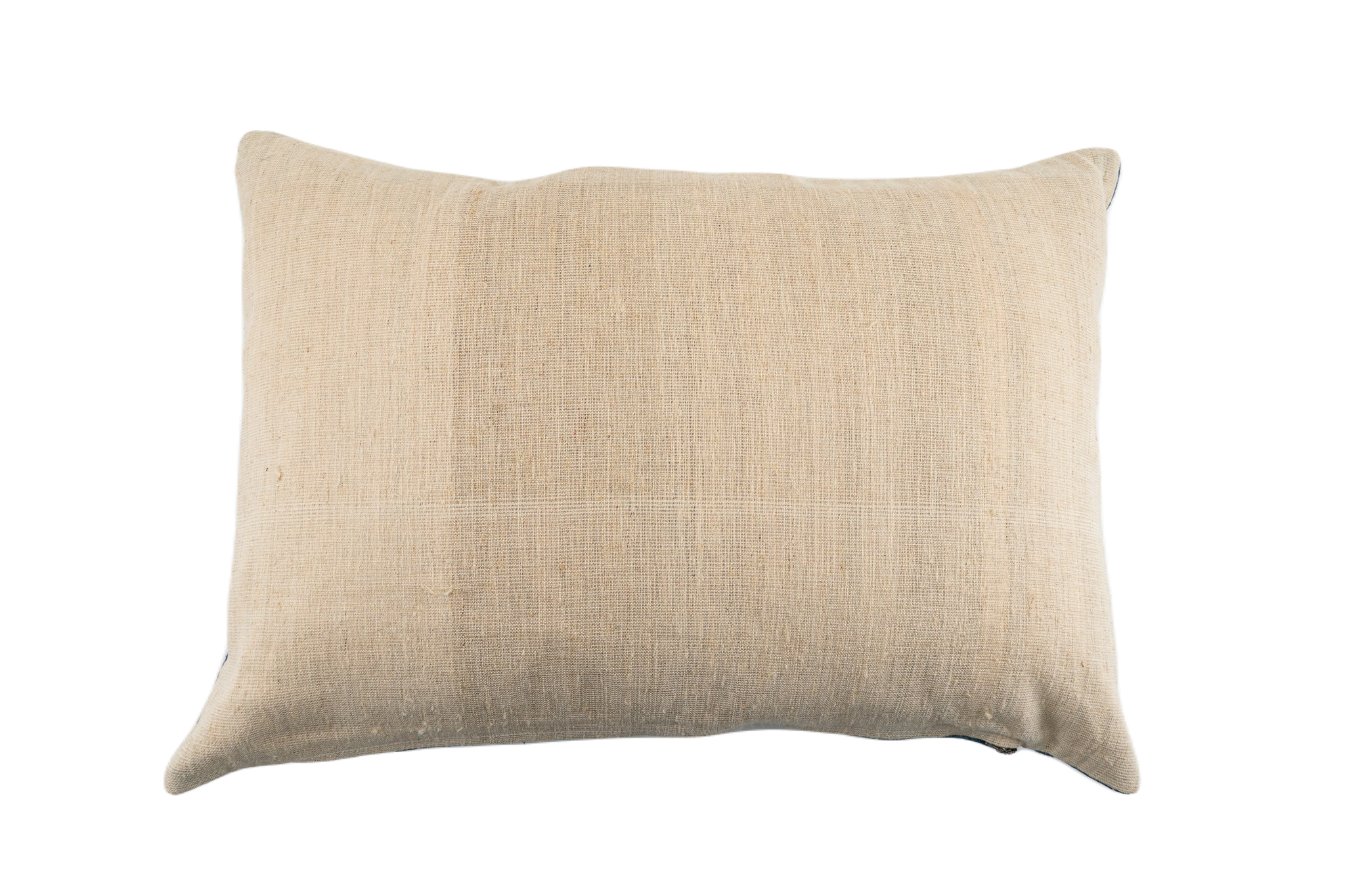 Pillow: Handwoven antique Hungarian hemp, wax resist Indigo - P296