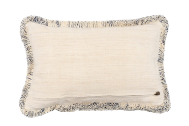 Handwoven antique Hungarian hemp 1 pillow with rustic charm and fringe detailing.