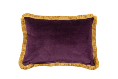 Handwoven Romanian Textile Pillow with intricate patterns and golden fringe, artisanal decor.