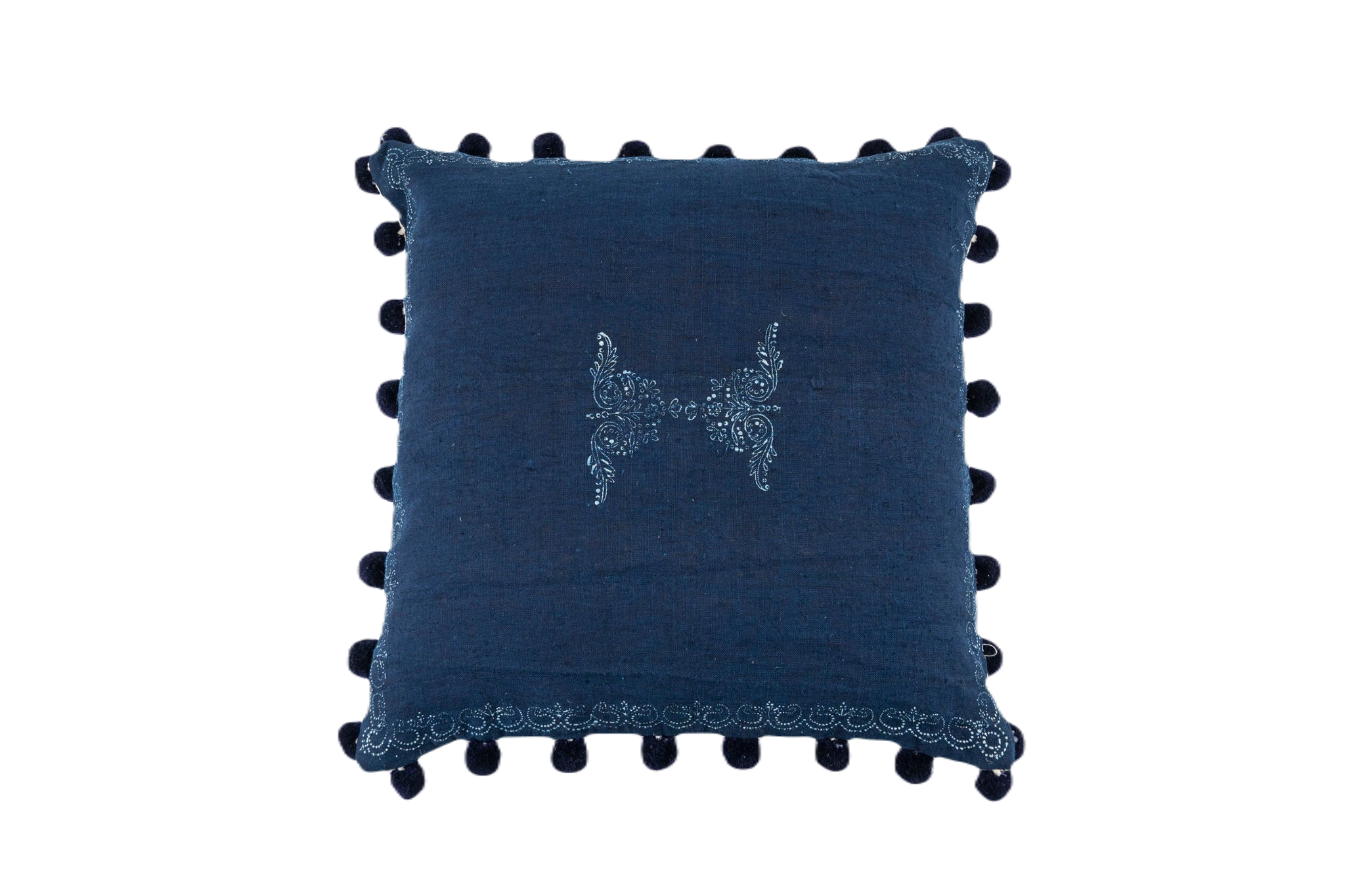 Handwoven antique Hungarian hemp, wax resist dyed Indigo - P204