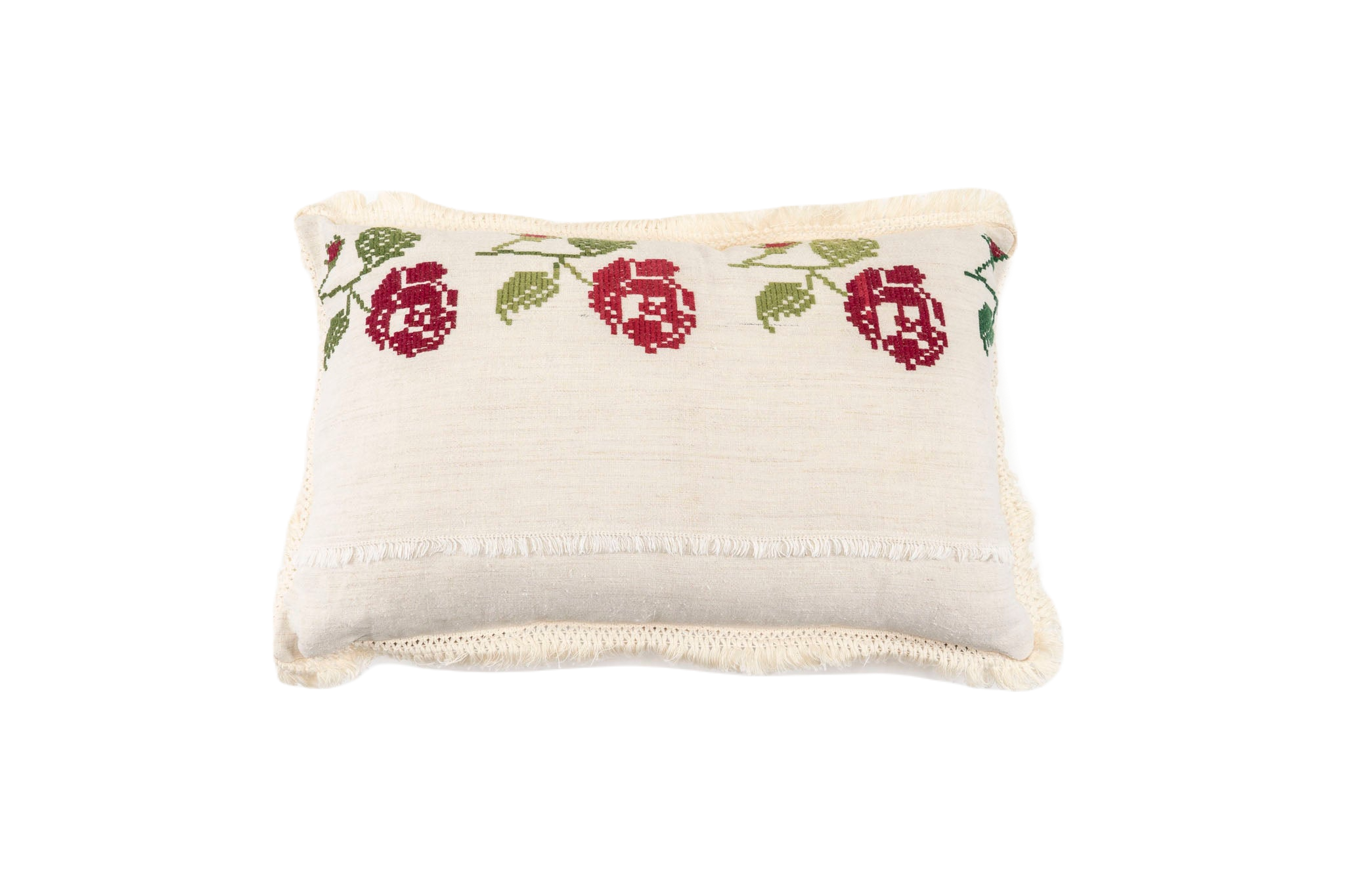 Pillow: Embroidered antique handwoven Hungarian hemp - P138